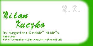 milan kuczko business card